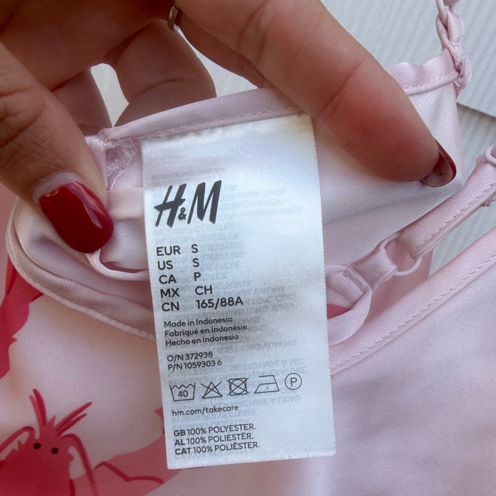 H&M Pink Lobster Print Mini Slip Dress - Picture 7 of 9